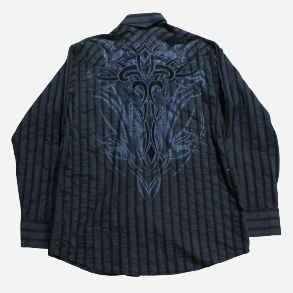 Mens Y2K Skater Streetwear Grunge Punk Western Panhandle Slim Button-up Shirt